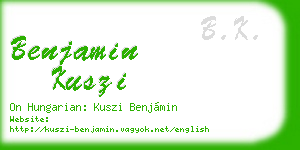 benjamin kuszi business card