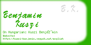 benjamin kuszi business card